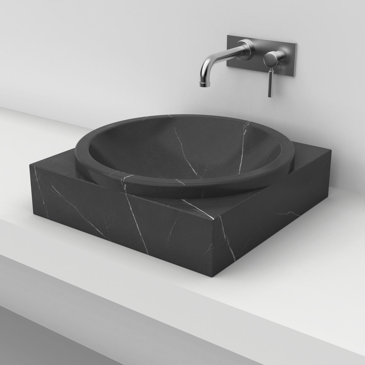 Somila Portoro Marble Vessel Sink, second countertop lifestyle angle