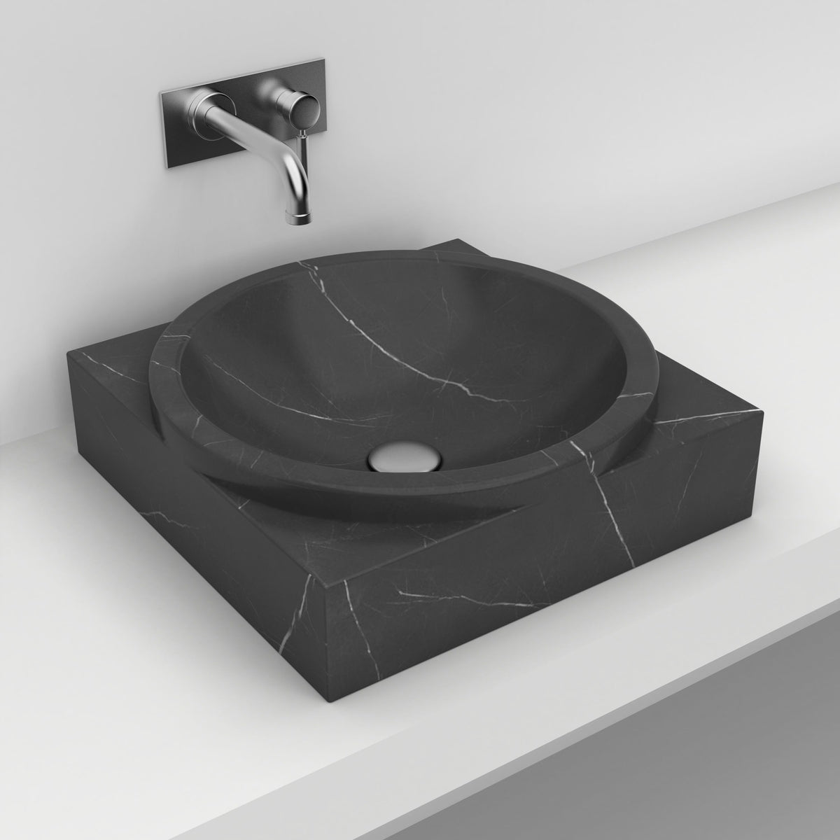 Somila Portoro Marble Vessel Sink, alternate countertop lifestyle view