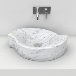 Sommer Carrara Marble Vessel Sink, second countertop lifestyle angle