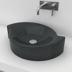 Sommer Neroco stone vessel sink, angled view