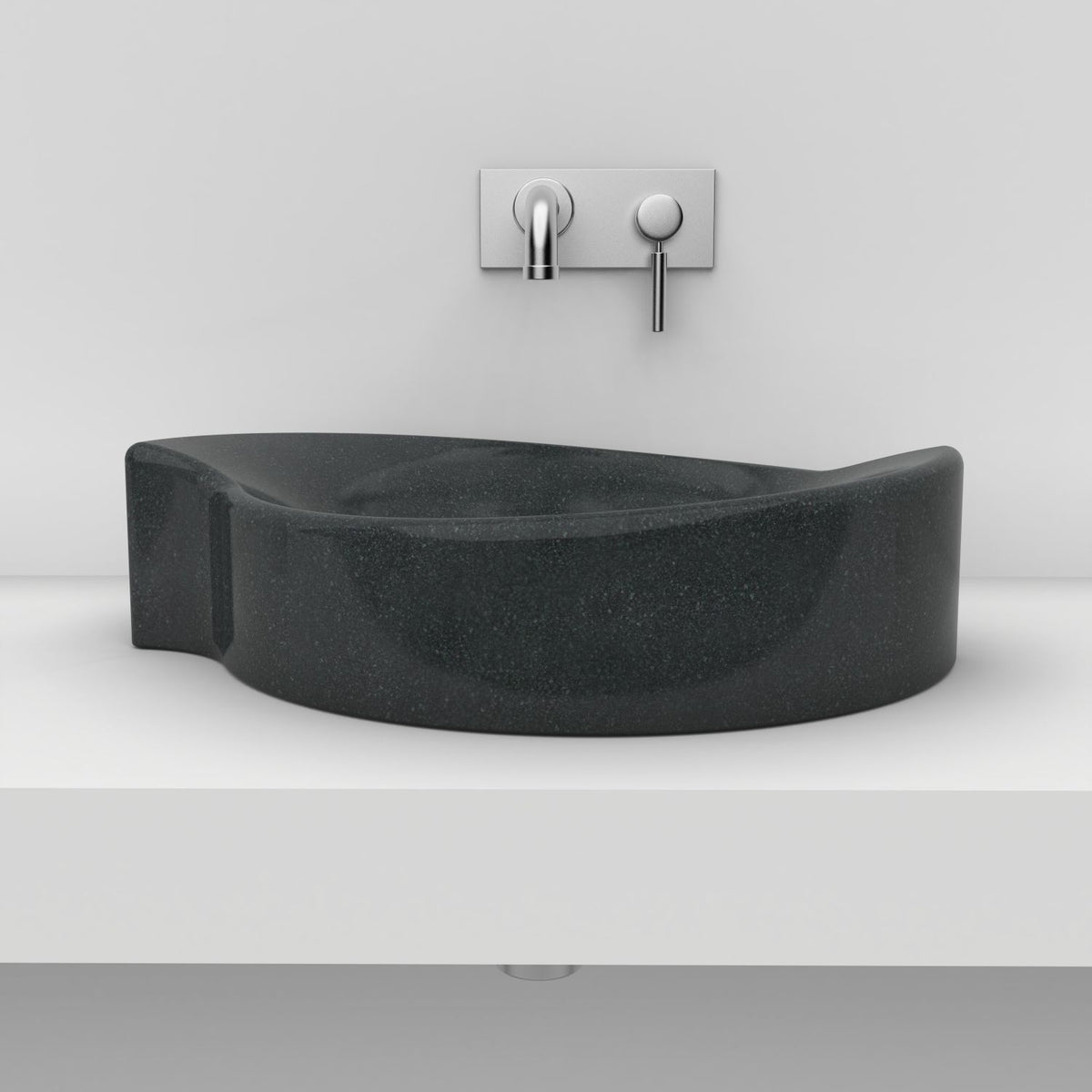 Sommer Neroco stone vessel sink, front profile