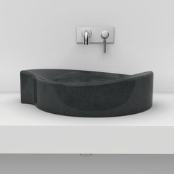 Sommer Neroco stone vessel sink, front profile