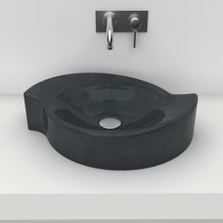 Sommer Neroco stone vessel sink, front angled view