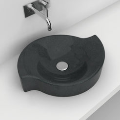 Sommer Neroco stone vessel sink, overhead view