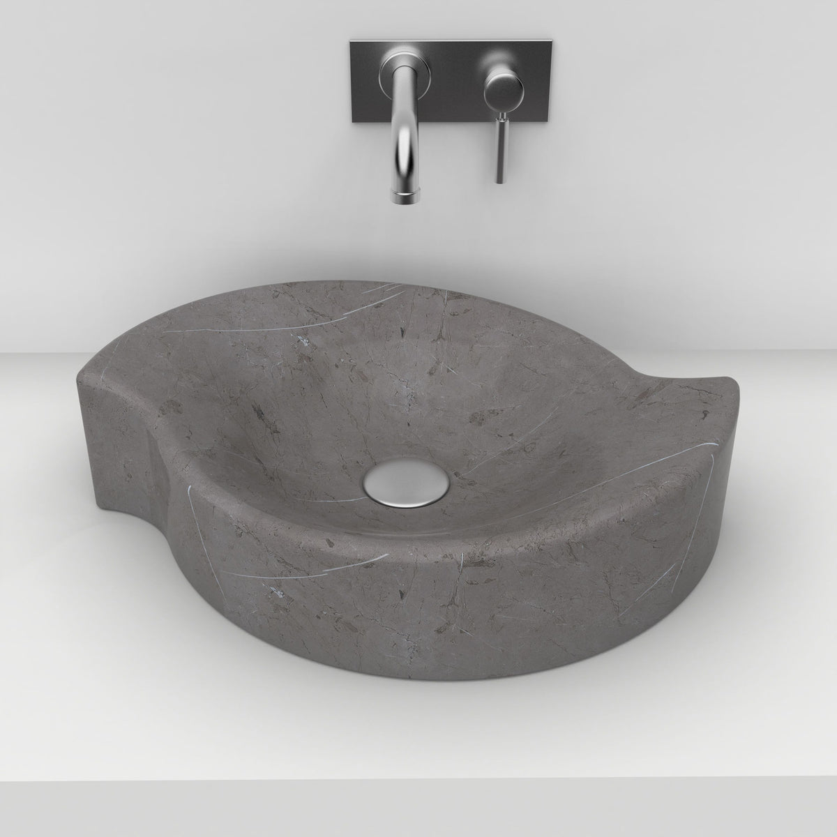 Sommer Perlato Marble Vessel Sink, second countertop lifestyle angle