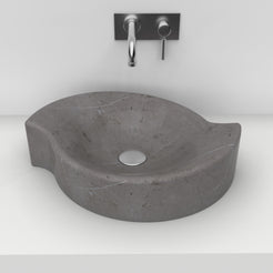 Sommer Perlato Marble Vessel Sink, second countertop lifestyle angle