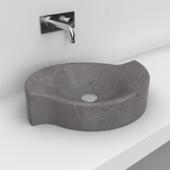 Sommer Perlato Marble Vessel Sink, alternate countertop lifestyle view
