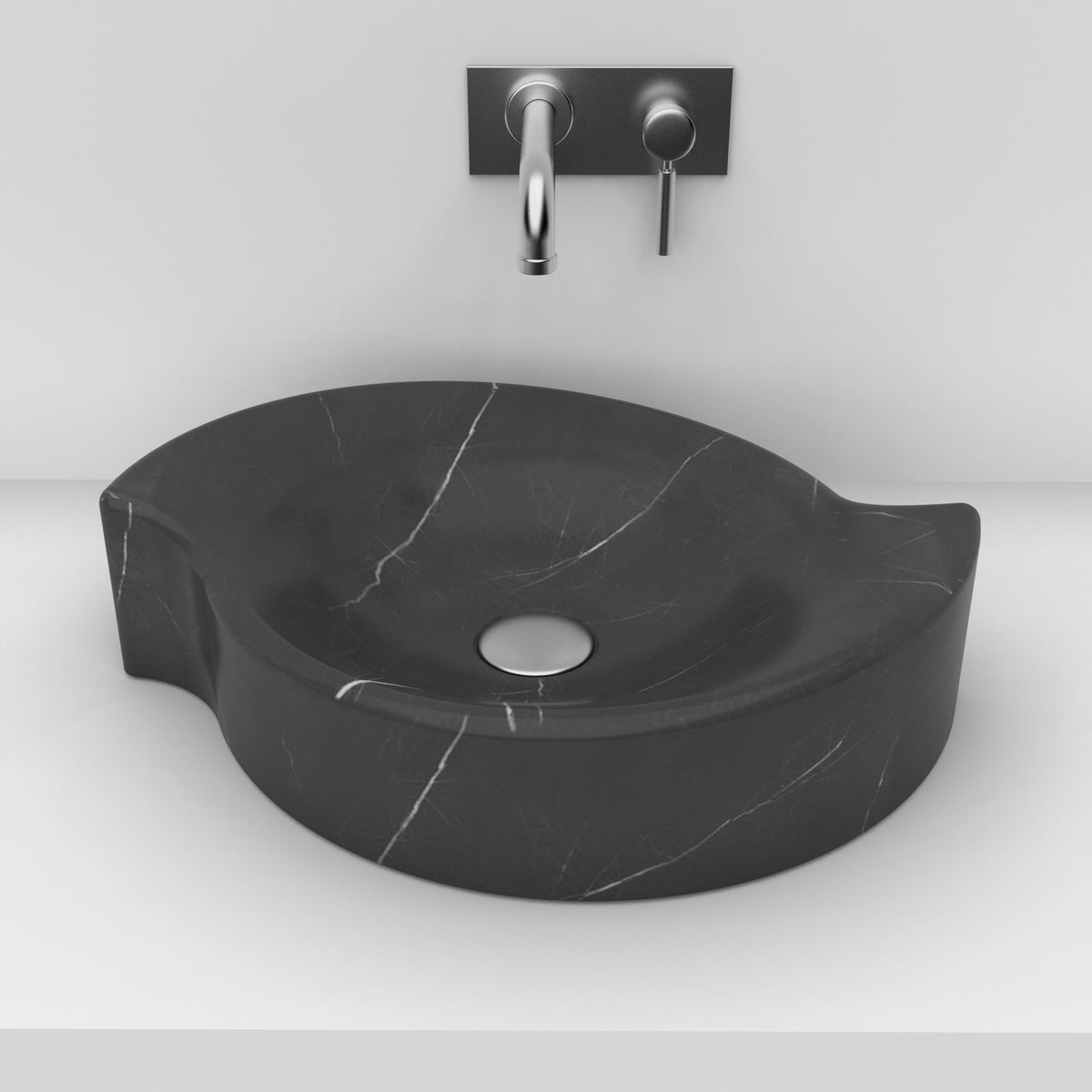 Sommer Portoro Marble Vessel Sink, second countertop lifestyle angle