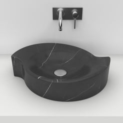 Sommer Portoro Marble Vessel Sink, second countertop lifestyle angle