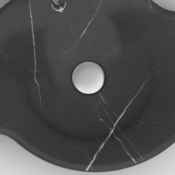 Sommer Portoro Marble Vessel Sink, bowl interior and material detail