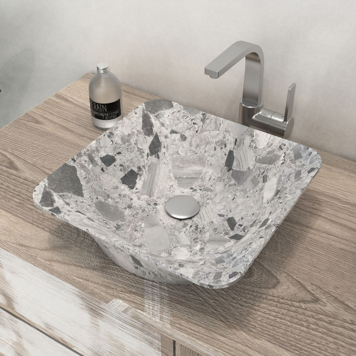 Sonary Carnico Marble Vessel Sink, second countertop lifestyle angle