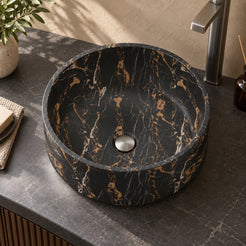 Sonika Galaxy Marble Vessel Sink, alternate countertop lifestyle angle
