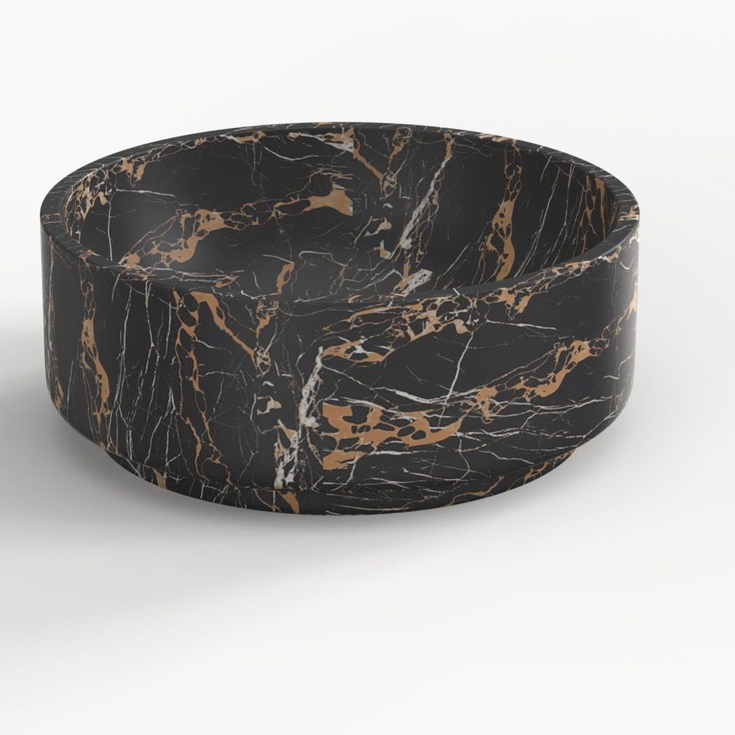 Sonika Galaxy Marble Vessel Sink, overall shape and side profile