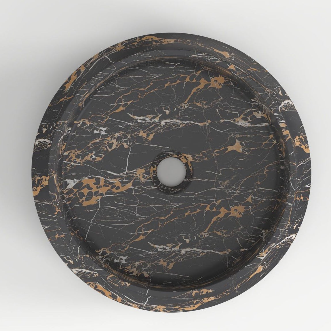 Sonita Galaxy Marble Vessel Sink, interior, rim and material detail