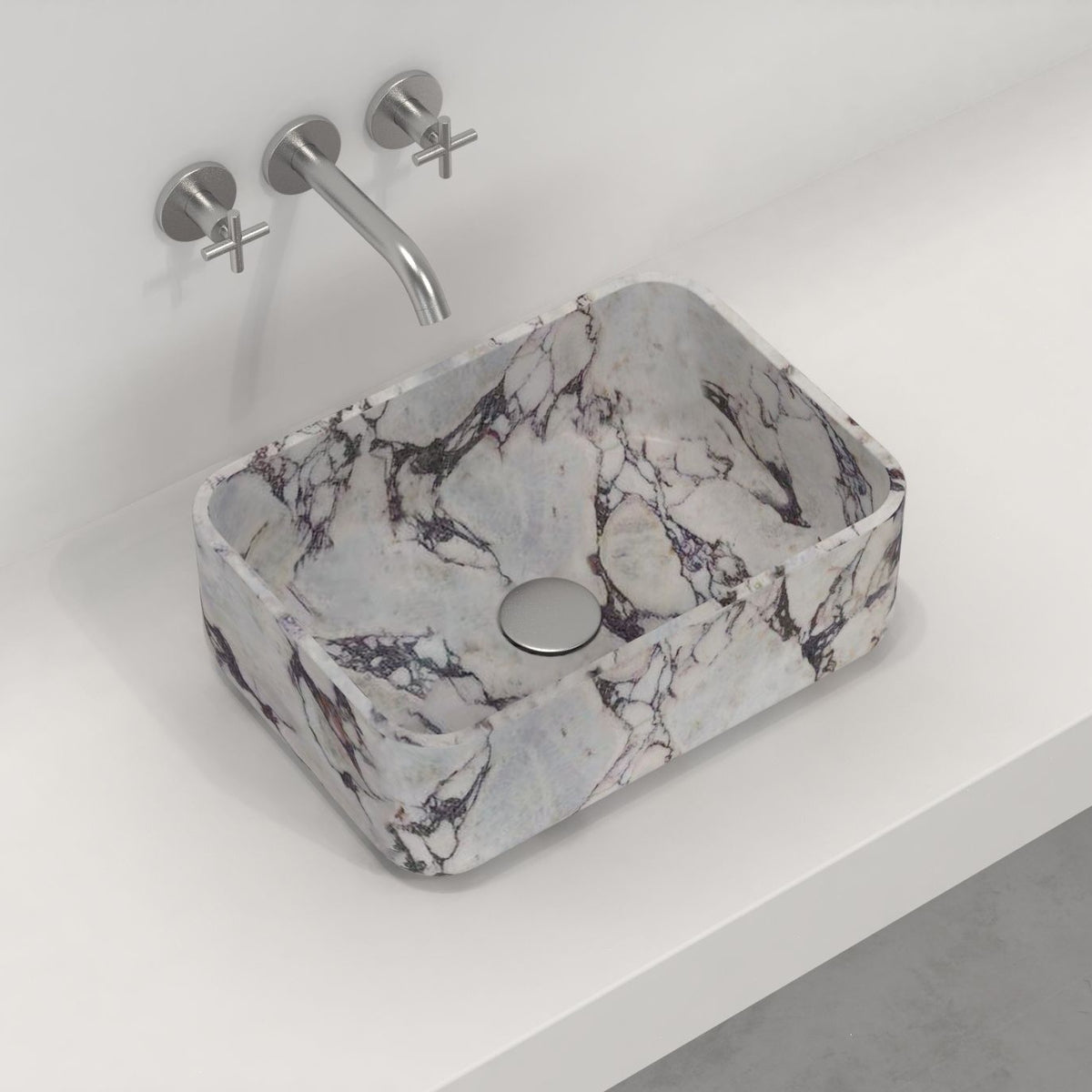 Sookie Calacatta Marble Vessel Sink, alternate countertop lifestyle angle