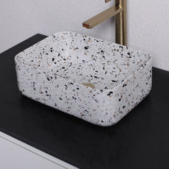 Sookie Sky Terrazzo Vessel Sink, alternate countertop lifestyle angle