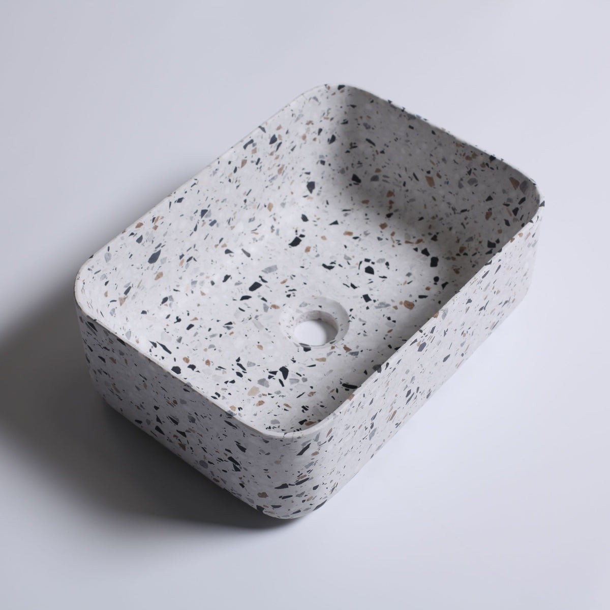 Sookie Sky Terrazzo Vessel Sink, overall shape and side profile