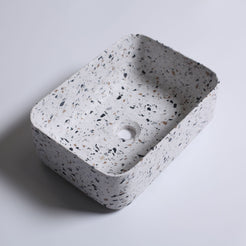 Sookie Sky Terrazzo Vessel Sink, overall shape and side profile