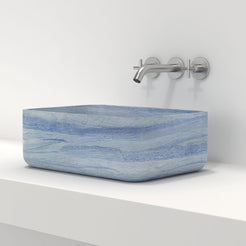 Sookie Azura Blue Quartzite Vessel Sink, overall shape and side profile