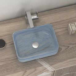 Sookie Azura Blue Quartzite Vessel Sink, interior, rim and material detail