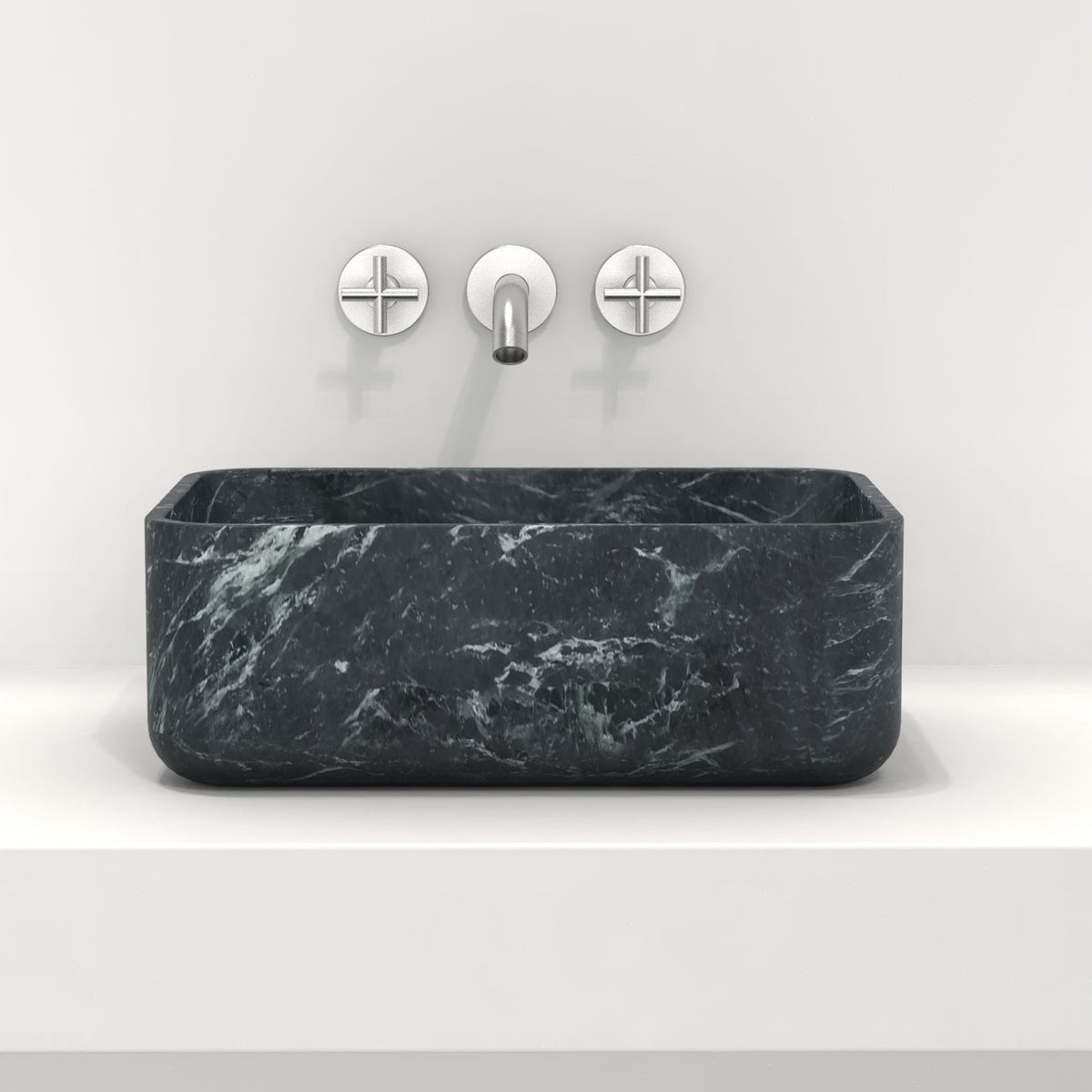 Sookie Verderio Marble Vessel Sink, overall shape and side profile