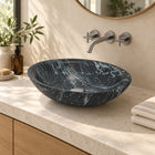 Sooria Verderio Marble Vessel Sink — three-quarter bathroom lifestyle