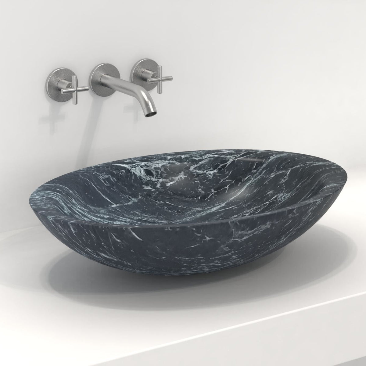 Sooria Verderio Marble Vessel Sink, second countertop lifestyle setting