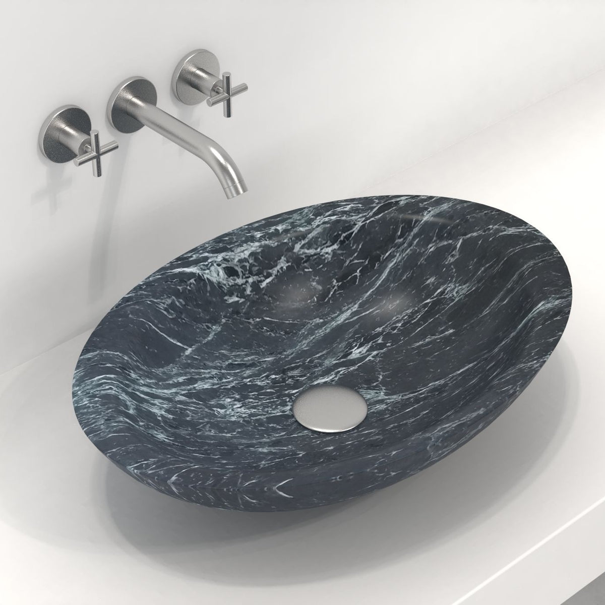 Sooria Verderio Marble Vessel Sink, alternate countertop lifestyle angle