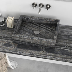 Soovi Perlino Marble Vessel Sink, countertop hero lifestyle view