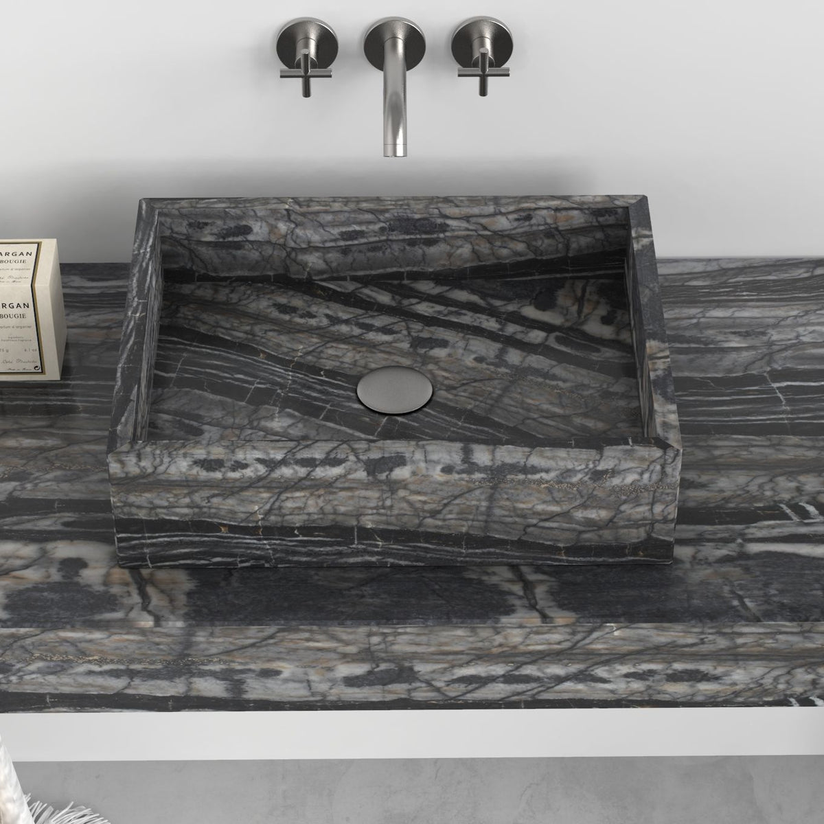 Soovi Perlino Marble Vessel Sink, alternate countertop lifestyle angle