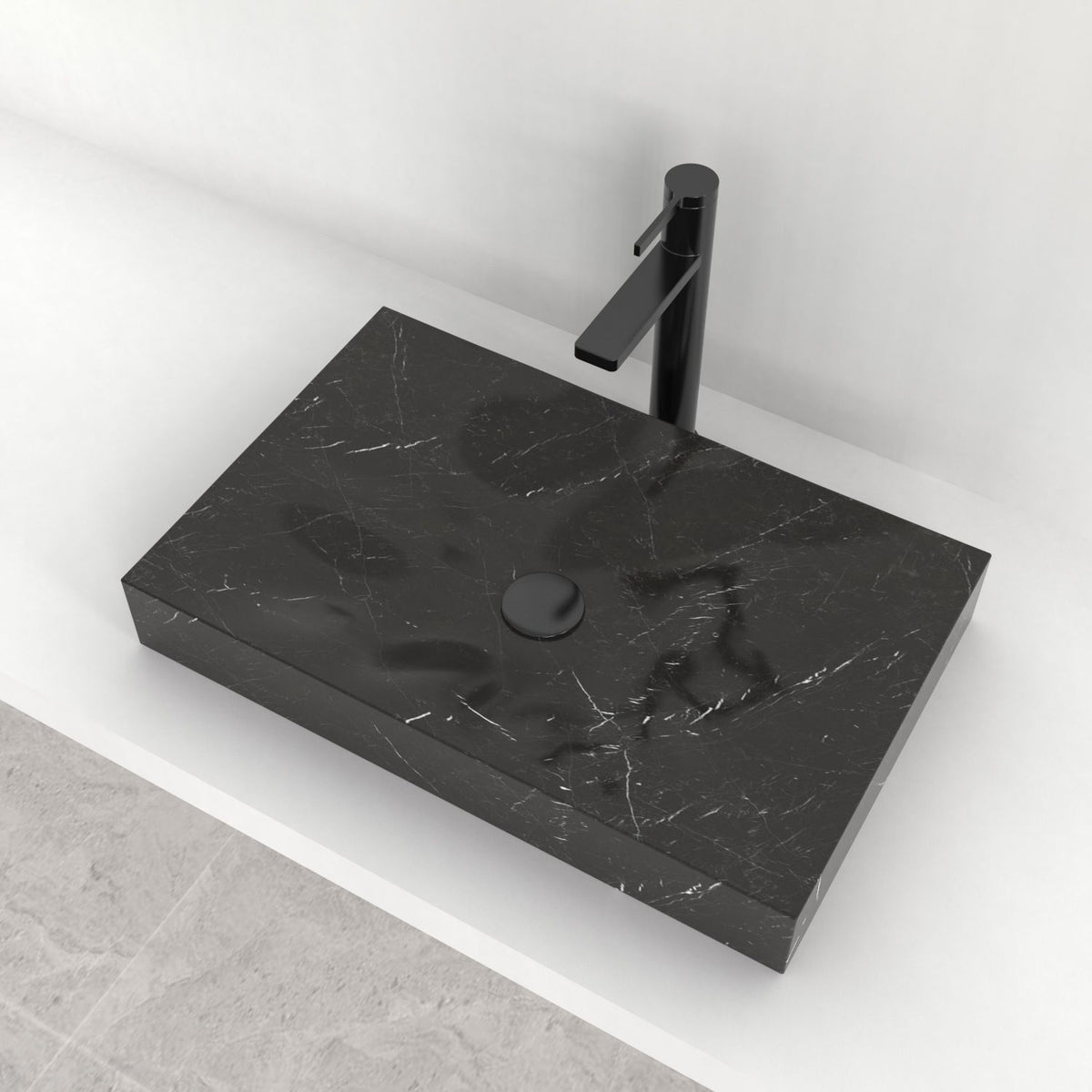 Sopa Portoro Marble Vessel Sink, second countertop lifestyle setting