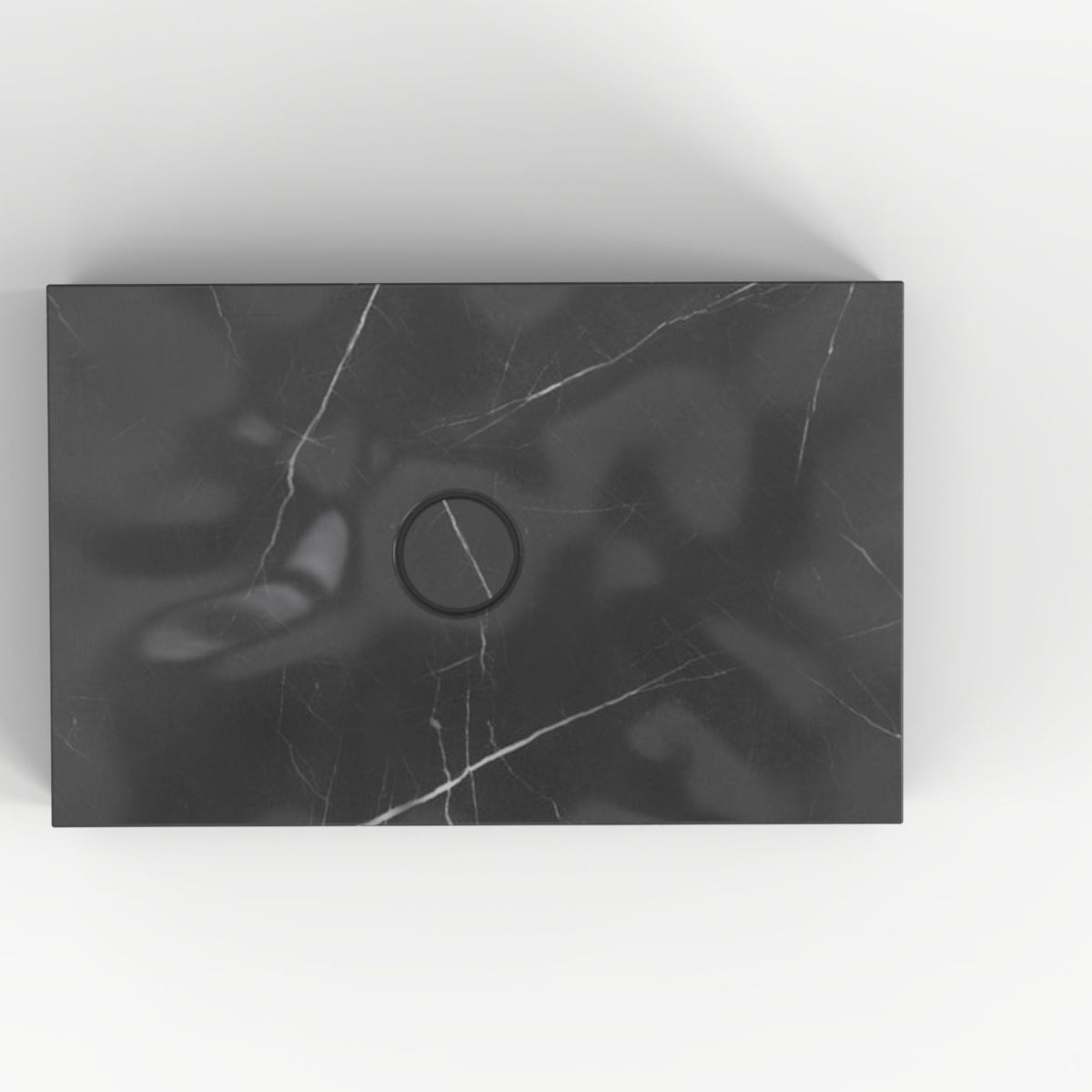 Sopa Portoro Marble Vessel Sink, interior, rim and material detail