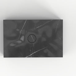 Sopa Portoro Marble Vessel Sink, interior, rim and material detail