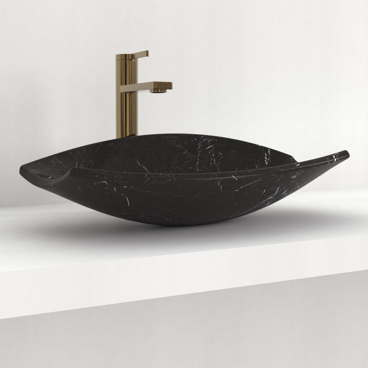 Sopio Portoro Marble Vessel Sink, second countertop lifestyle setting
