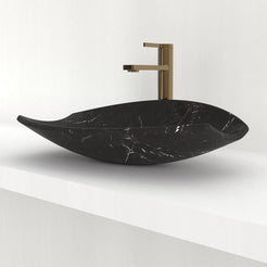 Sopio Portoro Marble Vessel Sink, alternate countertop lifestyle angle