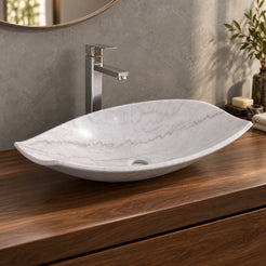 Sopio Venice Marble Vessel Sink, second countertop lifestyle setting