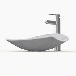 Sopio Venice Marble Vessel Sink, overall shape and side profile