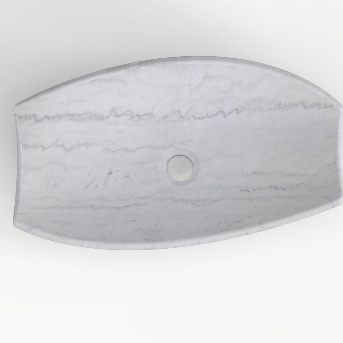 Sopio Venice Marble Vessel Sink, interior, rim and material detail