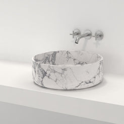 Sorana Arabescato Marble Vessel Sink, second countertop lifestyle setting