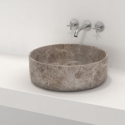 Sorana Dorata Marble Vessel Sink, countertop hero lifestyle view