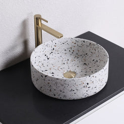 Sorana Sky Terrazzo Vessel Sink, alternate countertop lifestyle angle