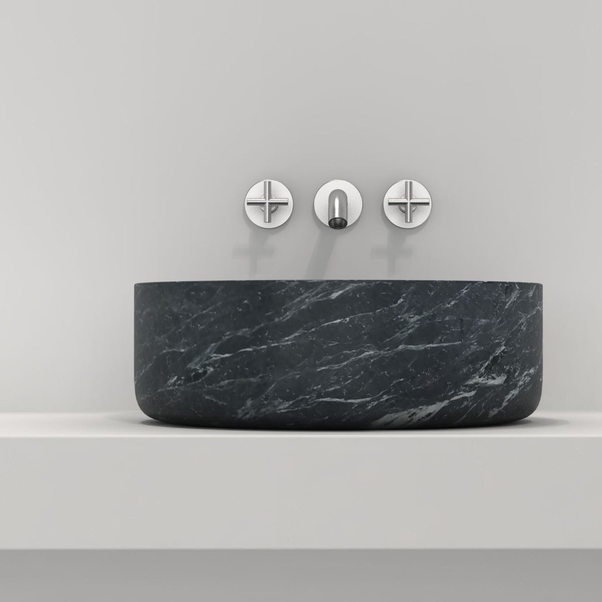 Sorana Verderio Marble Vessel Sink, overall shape and side profile