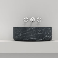 Sorana Verderio Marble Vessel Sink, overall shape and side profile