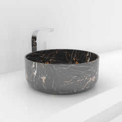 Sorcha Galaxy Marble Vessel Sink, countertop hero lifestyle view