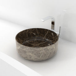 Sorcha Marocca Marble Vessel Sink, countertop hero lifestyle view