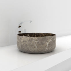 Sorcha Marocca Marble Vessel Sink, second countertop lifestyle setting