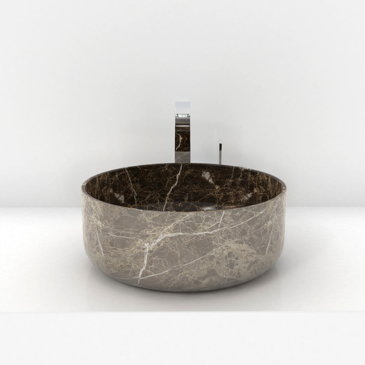 Sorcha Marocca Marble Vessel Sink, alternate countertop lifestyle angle