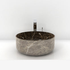 Sorcha Marocca Marble Vessel Sink, alternate countertop lifestyle angle