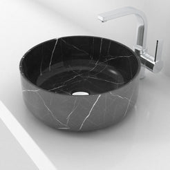 Sorcha Portoro Marble Vessel Sink, countertop hero lifestyle view
