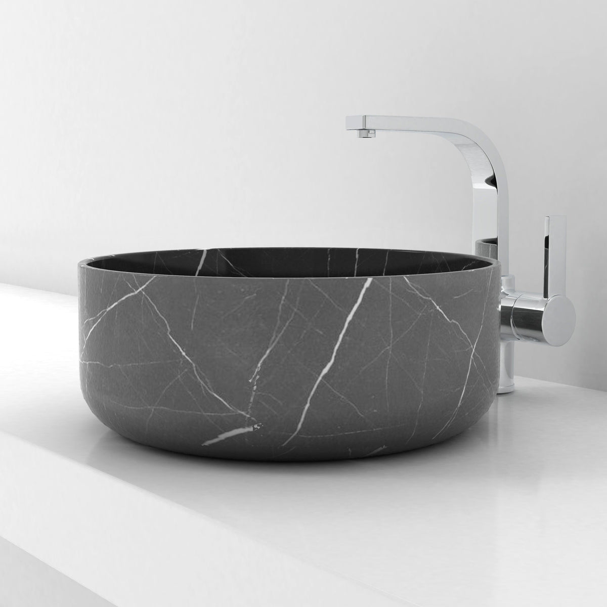 Sorcha Portoro Marble Vessel Sink, alternate countertop lifestyle angle